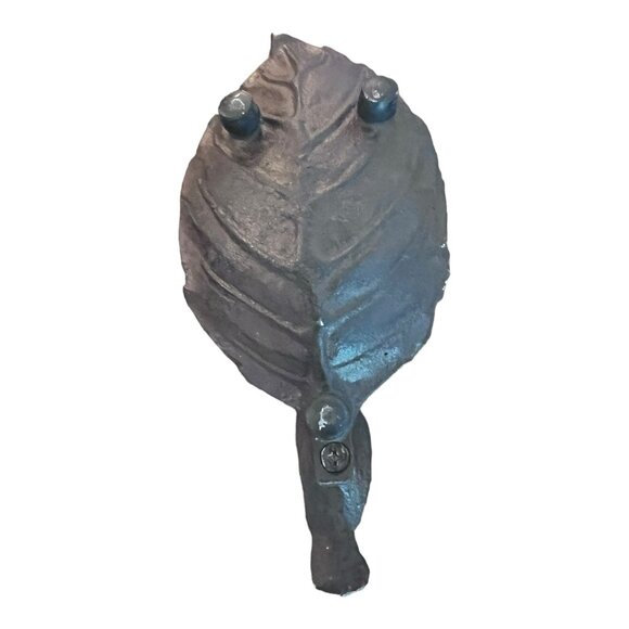 Cast Iron Bird on Leaf Feeder Dish Tabletop Decoration Footed Heavy Rustic - Picture 7 of 7